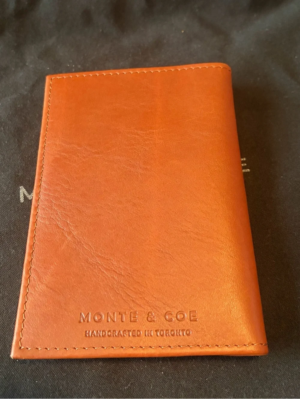 MONTE & COE Leather Passport Holder/Wallet - Chestnut Brown